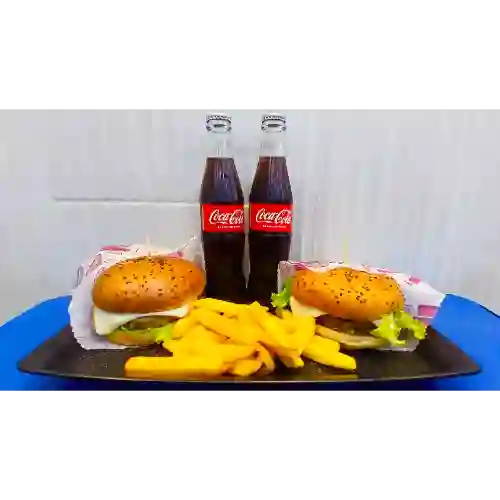 Max Combo Sencillo + Papas + Bebidas X2