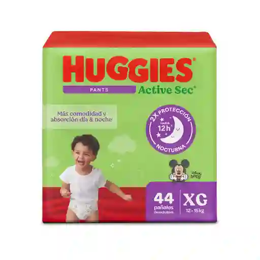 Pañal Huggies Active Sec Pants Etapa 4/XG 44 Und