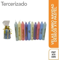 Velas Jumbo Navidad Deseos Pastel