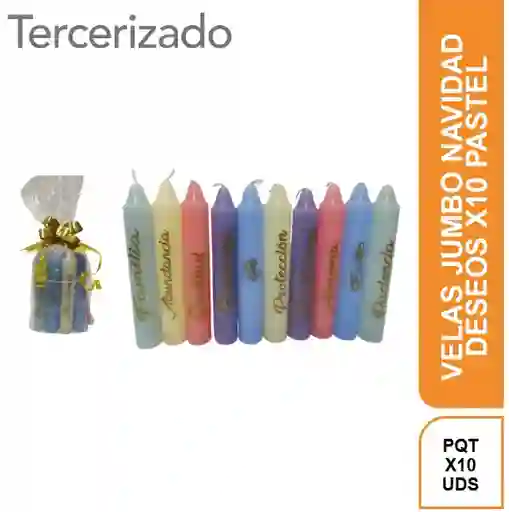 Velas Jumbo Navidad Deseos Pastel
