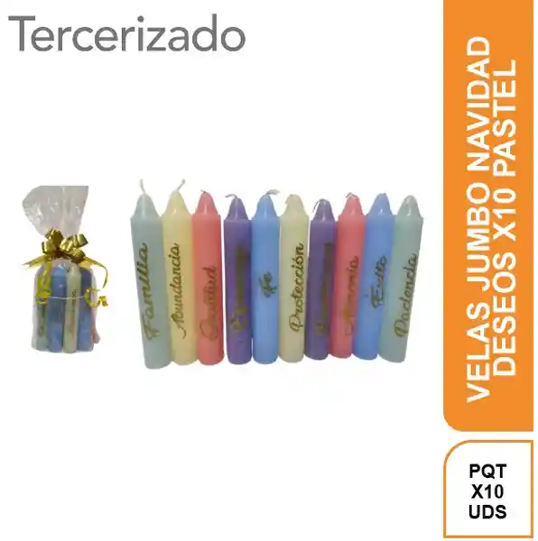 Velas Jumbo Navidad Deseos Pastel