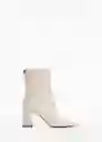 Botines Cami Blanco Talla 39 Mujer Mango