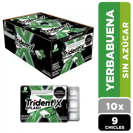 Trident Chicle Splash Centro Líquido Yerbabuena