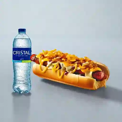 Perro caliente + agua