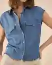 Camisa Azul Rivera Medio Talla M 111G006 Esprit