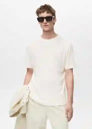 Camiseta Liman Blanco Talla M Hombre Mango