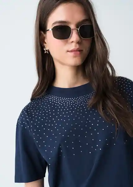 Camiseta Mujer Azul Pacífico cifico Ultraoscuro Talla M 403G072 Naf Naf