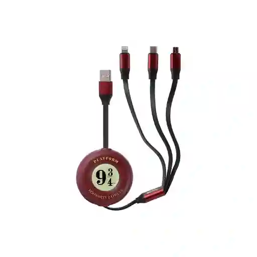 Cable de Carga 3 en 1 Serie Harry Potter Rojo Miniso