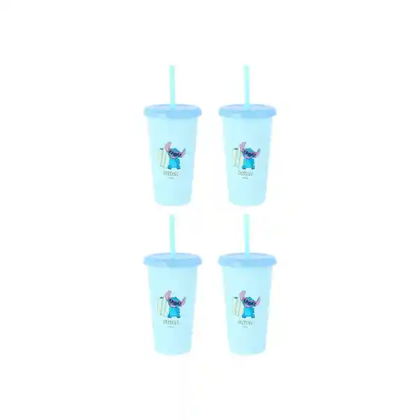 Set de Vasos Plástico Serie Lilo & Stitch Stitch 473 mL Miniso