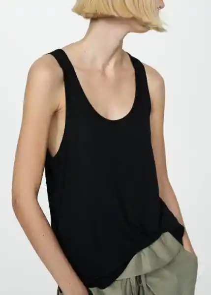 Top Bobar Negro Talla XS Mujer Mango