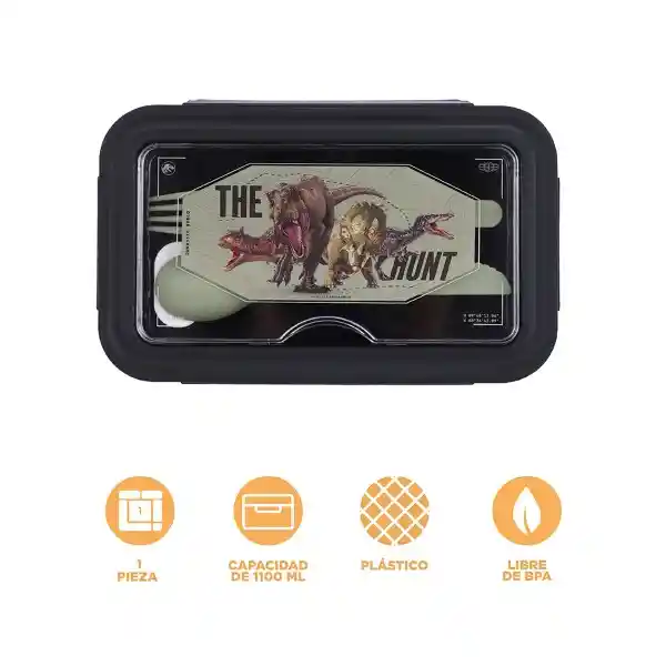 Contenedor de Alimentos Serie Jurassic World Negra Miniso