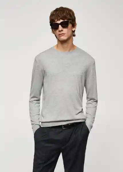 Jersey Seda Gris Medio Vigoré Talla L Hombre Mango