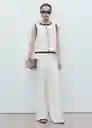 Chaleco Pipon Crudo Talla L Mujer Mango