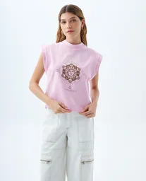 Camiseta Mujer Rosado Talla M 609F013 Americanino