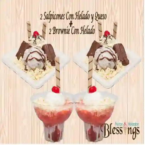 Combo 2 Brownie con Helado 2 Salpicones