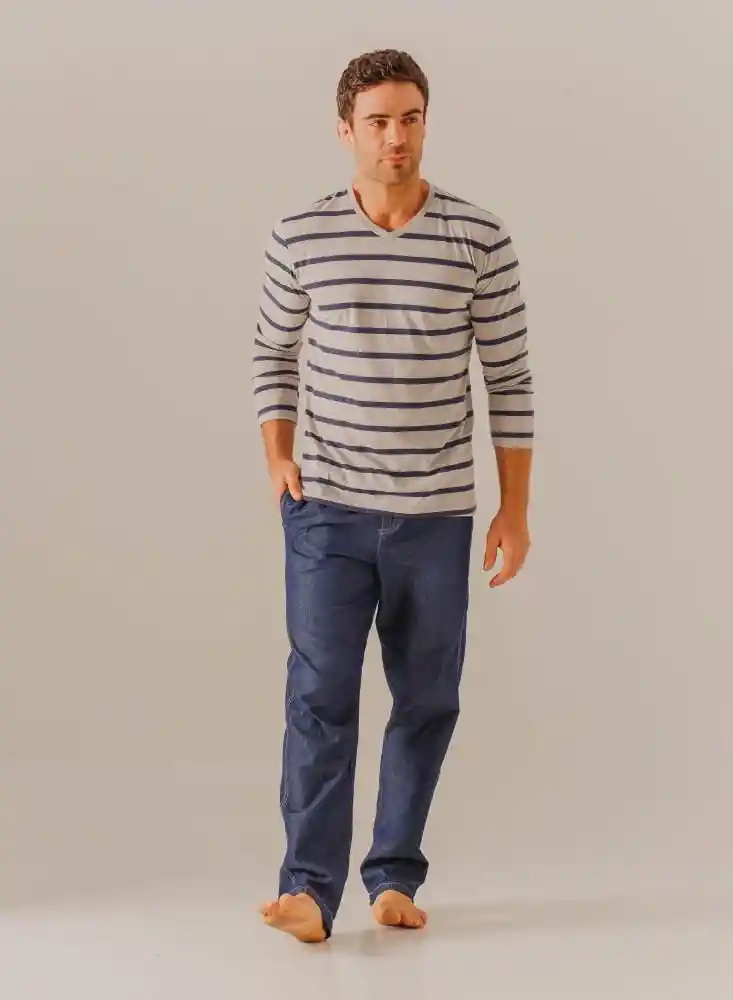 Camiseta Pijama Larga Hombre Bronzini 75410