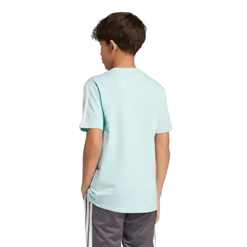 Adidas Camiseta Manga Corta 3S Tee 160 de Niño Azul Talla L