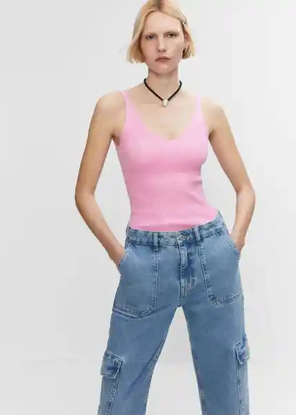 Top Gymnasti Rosa Pastel Talla M Mujer Mango