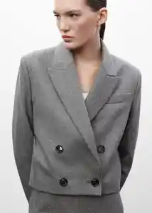 Blazer Americana Tyra Gris Talla XS Mujer Mango