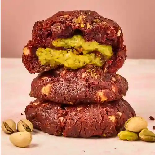 Cookie de Red Velvet y Pistacho