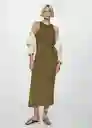 Vestido Bacalar Khaki Talla 28 Mujer Mango