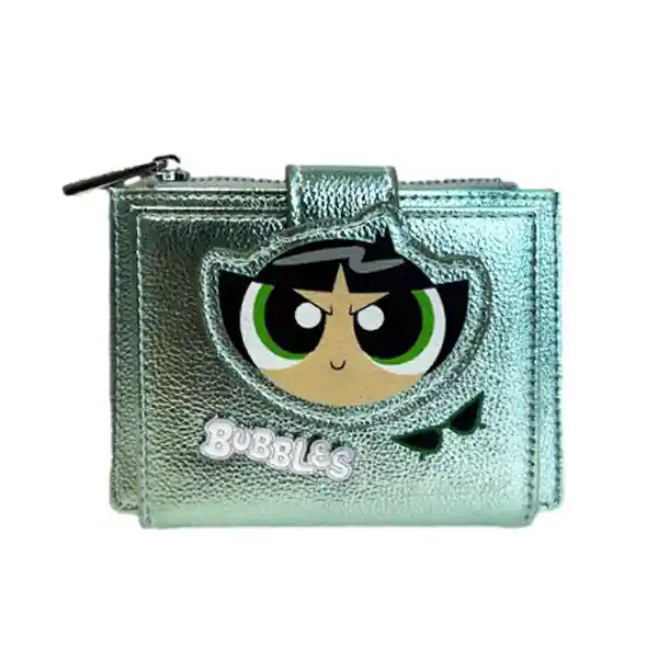 Tarjetero Metalizado Las Chicas Superpoderosas Verde Miniso
