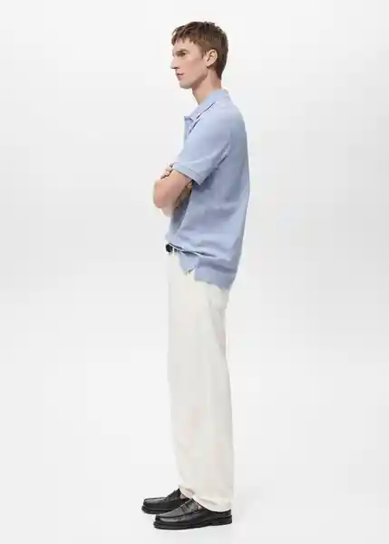 Camiseta Polo Rea Agua Talla L Hombre Mango
