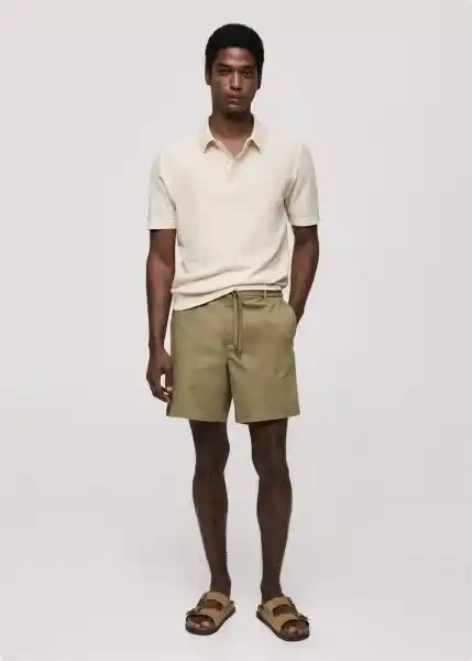 Bermuda Rey Khaki Talla 40 Hombre Mango