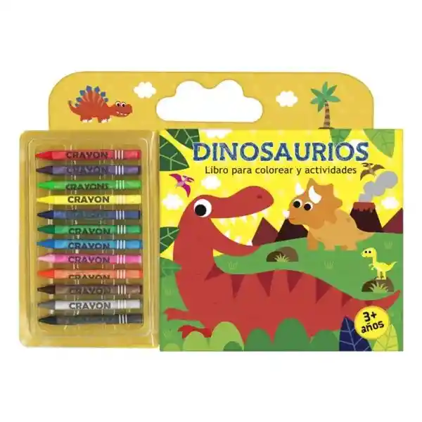 Libro Para Colorear y Actividades Con 12 Crayones. Dinosaurios