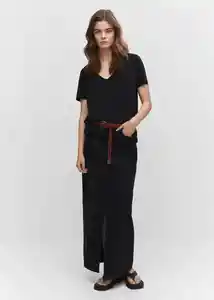 Camiseta Vispi Negro Talla XS Mujer Mango