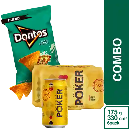 Combo Snack Doritos Pizza 175 g + Poker 6 Pack 330 mL