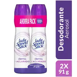 Desodorante Mujer Lady Speed Stick Derma + Aclarado 91 g x 2 Und