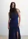 Vestido Adela Azul Talla 25 Mujer Mango