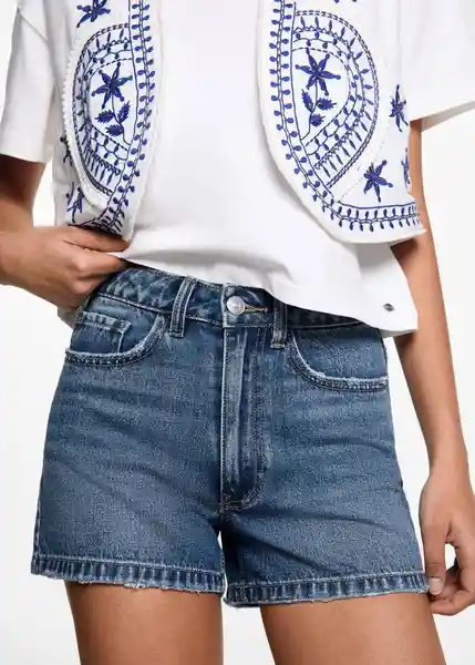 Short Bajo Tejano Oscuro Talla 19 Teen Mango