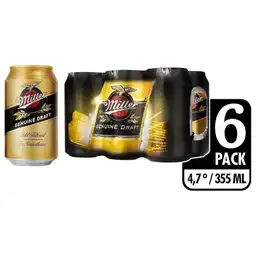 Miller Lite Cerveza Genuine Draft Six Pack Lata