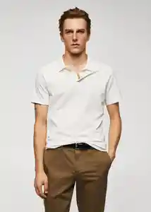 Camiseta Polo Ezequi Off White Talla L Hombre Mango