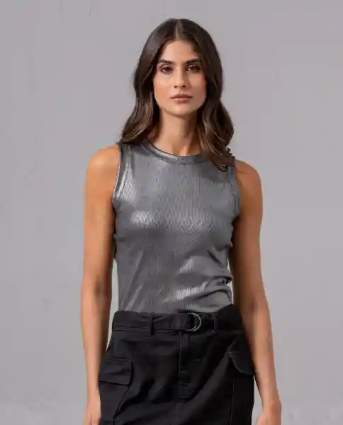 Camiseta Mujer Gris Acero Medio Talla XL 95804 Rifle