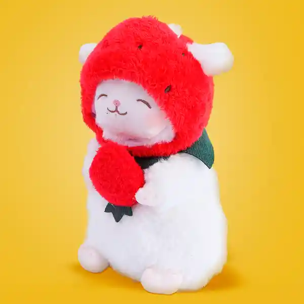 Peluche Cordero Baa Sombrero de Fresa Serie Miniso