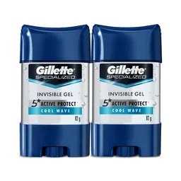 Desodorante Antitranspirante Hombre Gillette Specialized Gel Cool Wave 82 g Pack 2 Unidades