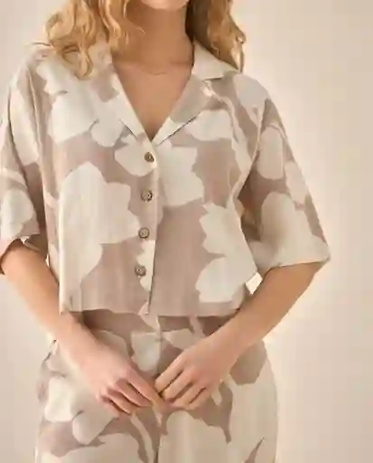Camisa Café Barro Medio Talla XS 413G026 Esprit
