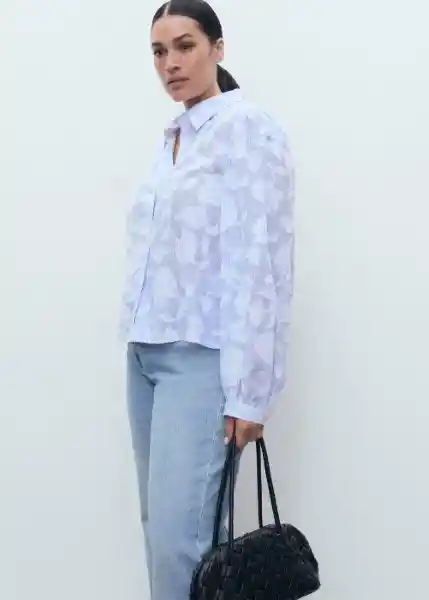 Camisa Palomo Celeste Talla S Mujer Mango