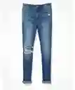 Jean Jegging Mujer Crop Azul Medio Talla 10 American Eagle