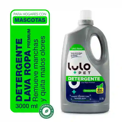 LuloPet Detergente Premium Lava Ropa Para Mascotas 3Lt