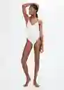 Vestido Bañador Positano Offwhite Talla XS Mujer Mango