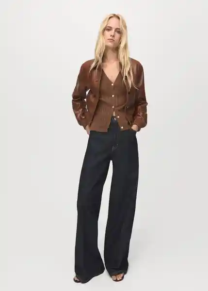 Cárdigan Flurry Chocolate Talla XS Mujer Mango