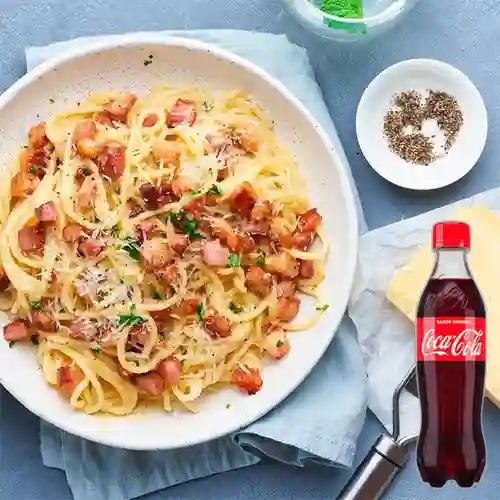 Combo Spaghetti Carboñara +Cocacola Orig 400ml