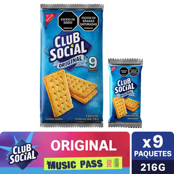 Galletas Saladas Club Social 9Pack Original 216G