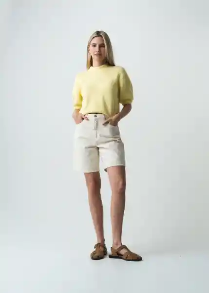 Saco Tejido Mujer Amarillo Creme Claro Talla L 082G085 Naf Naf