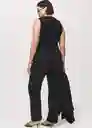 Pantalón Boreal Negro Talla 38 Mujer Mango