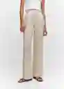 Pantalón Tomy Beige Talla 44 Mujer Mango